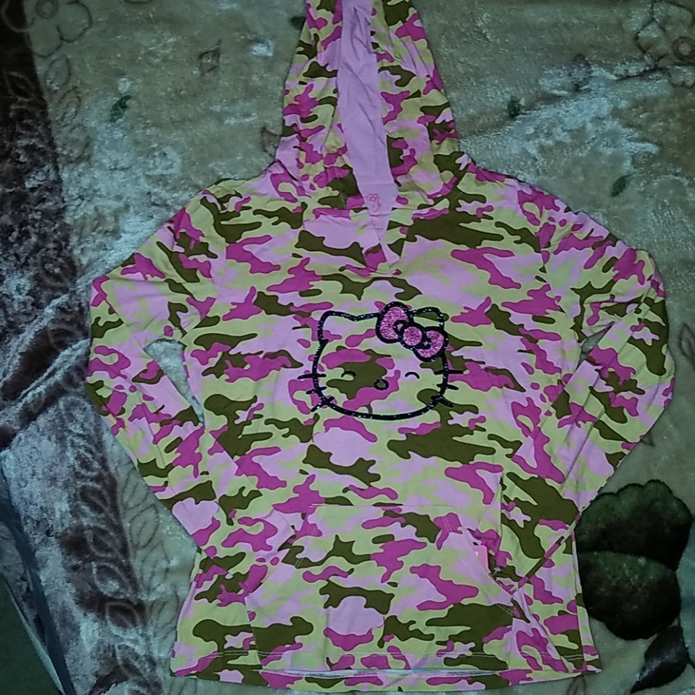 Hello Kitty Long Sleeve Shirt w/ Hoodie